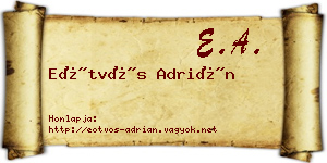 Eötvös Adrián névjegykártya