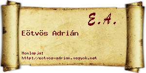 Eötvös Adrián névjegykártya